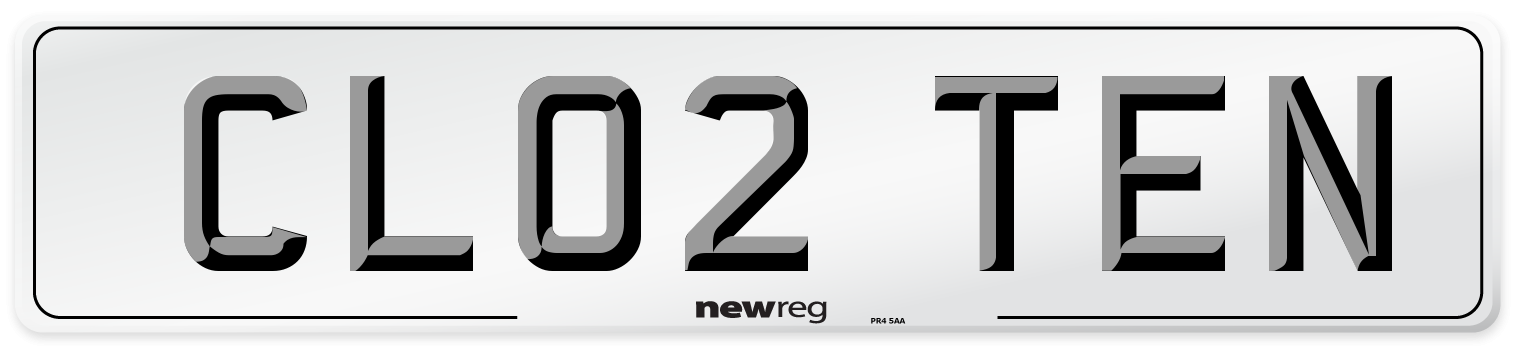 CL02 TEN Number Plate from New Reg